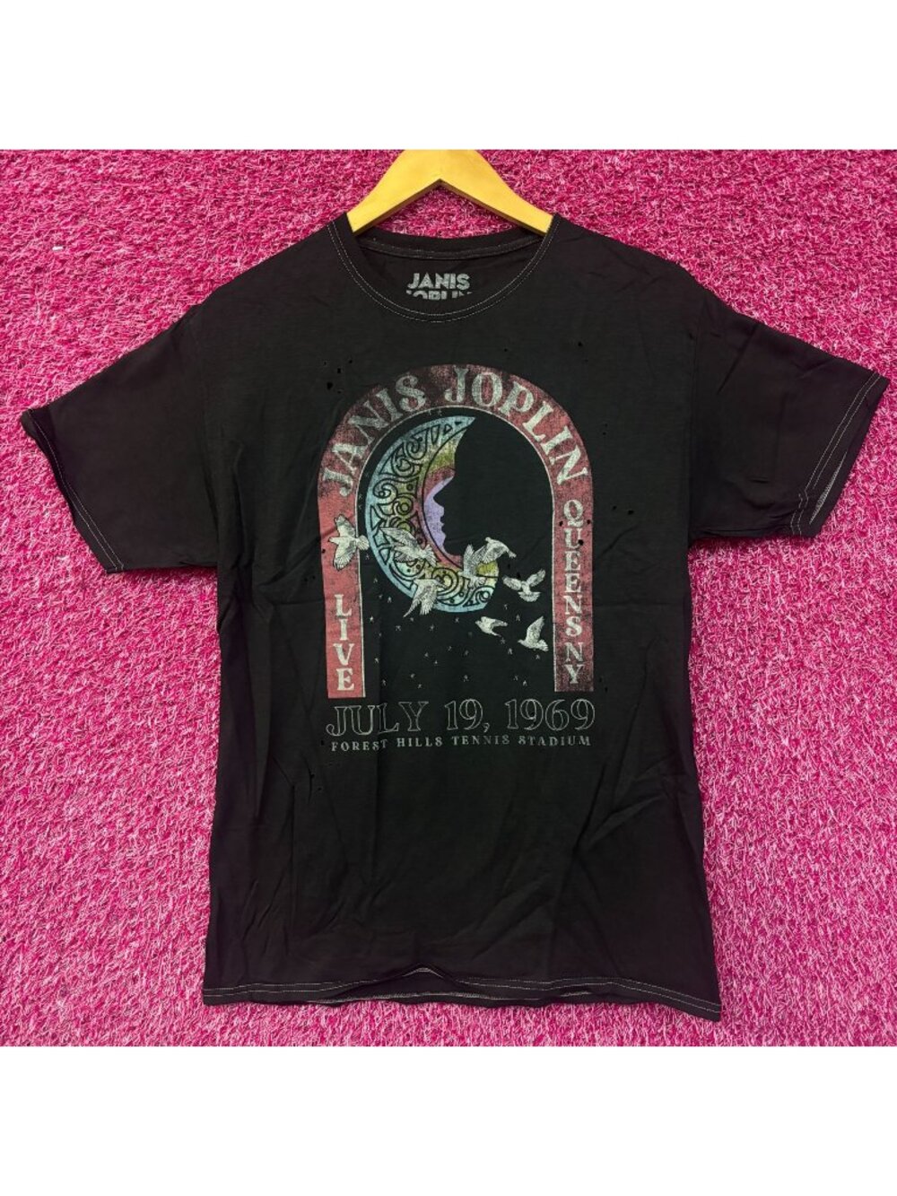 Janis Joplin Live Forest Hills 1969 Rock Concert Tee S/M
